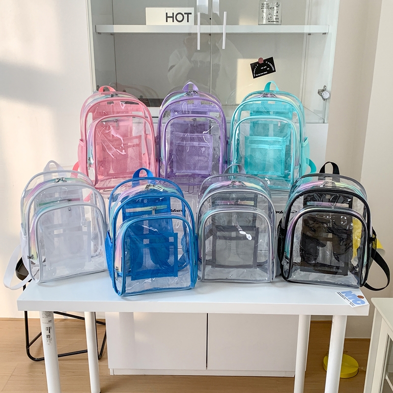 Women Bags In Sale - Zaino Trasparente in PVC con Cerniera