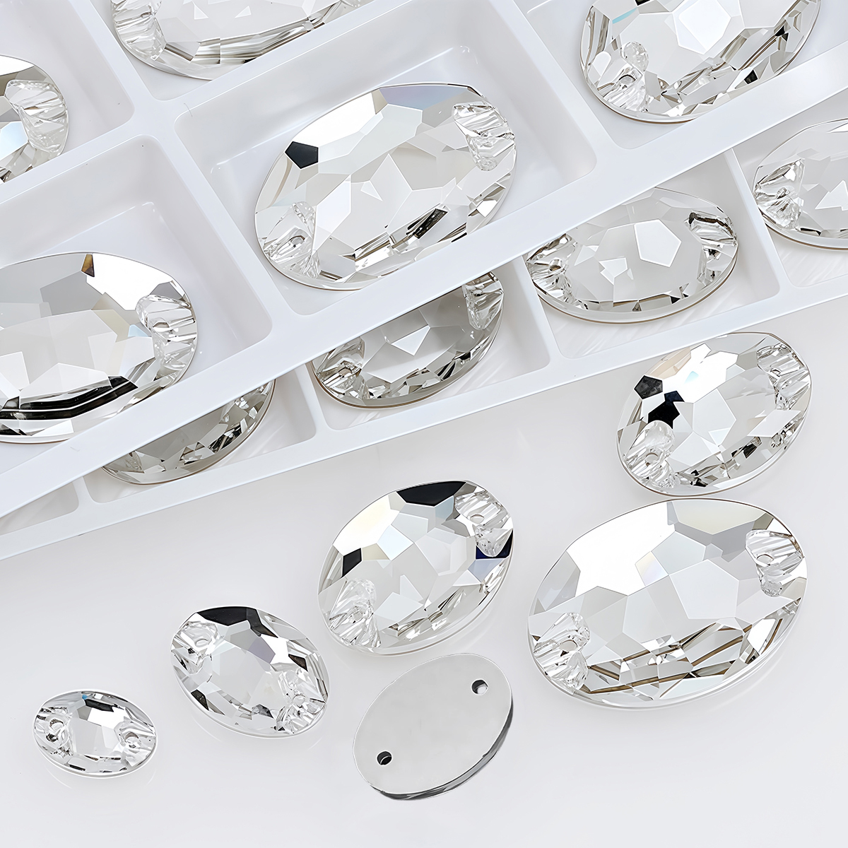 Women Bags Louis Vuitton - Strass ovale in vetro trasparente ellittico