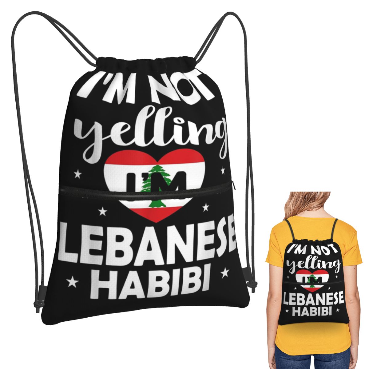 Women Bags Lebanon - Zaini con bandiera libanese, zaini sportivi