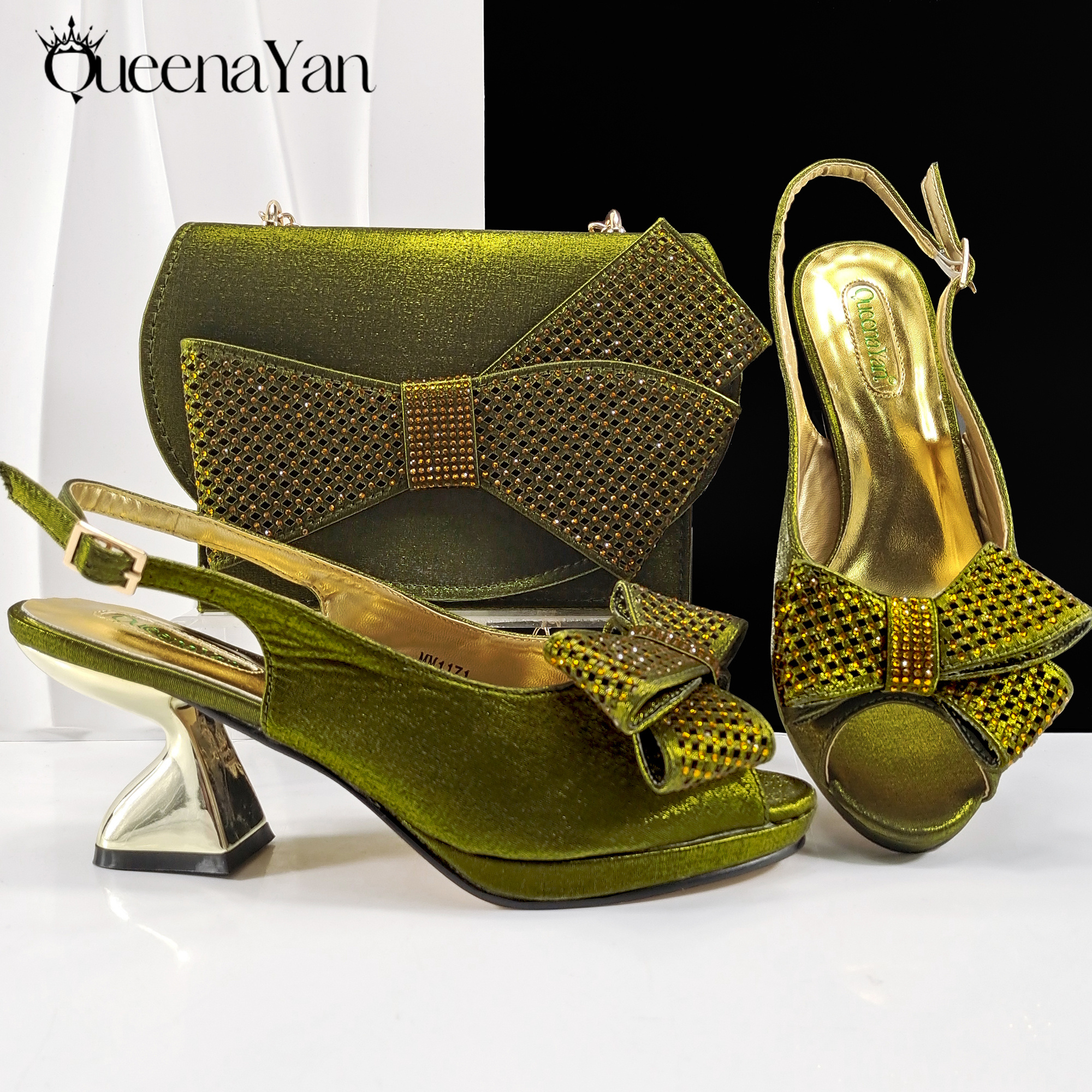 Women Bags In Sale - 2025 New Rhinestone Design African Shoes
