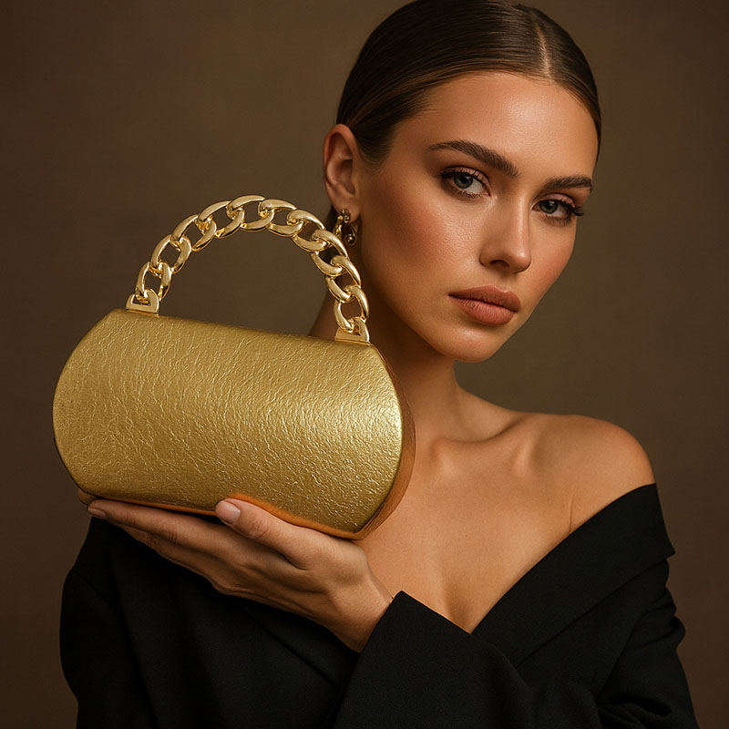 Women Bags Gold - Borsa da sera da donna di