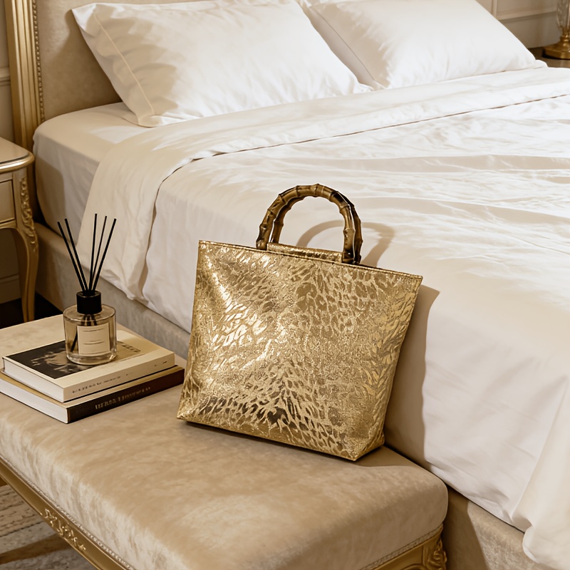 Women Bags Gold - Borsa tote da donna in jacquard