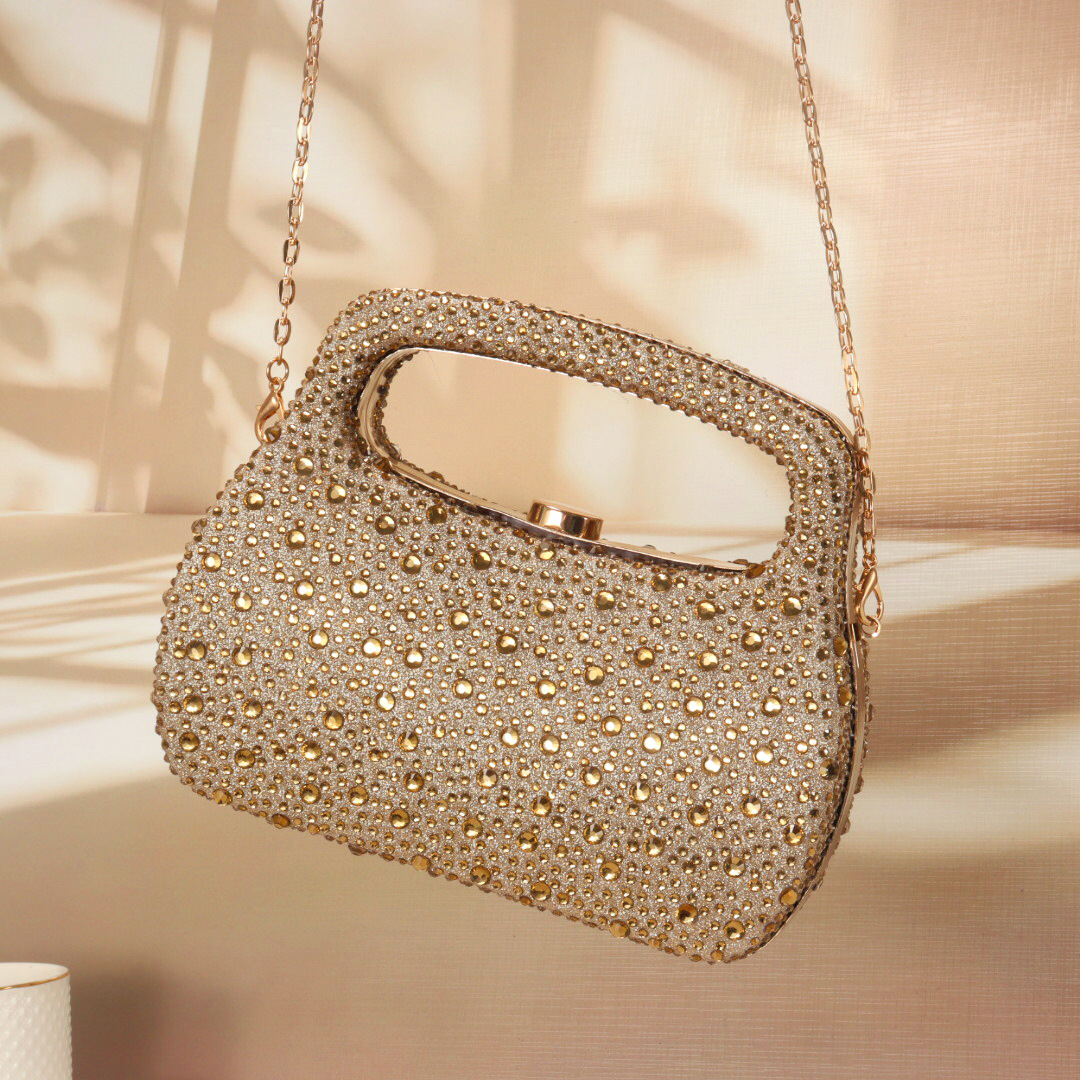 Women Bags Gold - Borsa da sera di lusso con