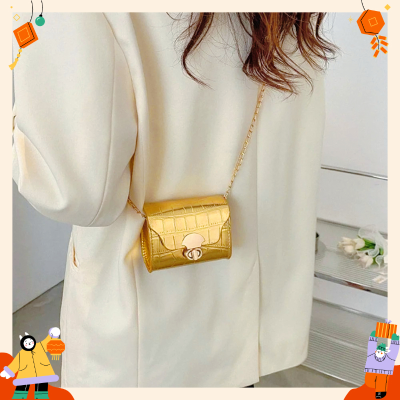 Women Bags Gold - Mini Borsa, Borsa Gialla e Oro