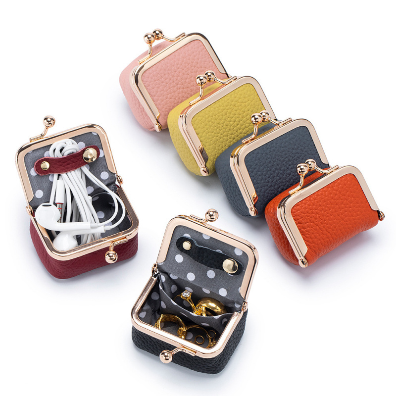 Women Bags Gold - Mini portamonete in pelle – con