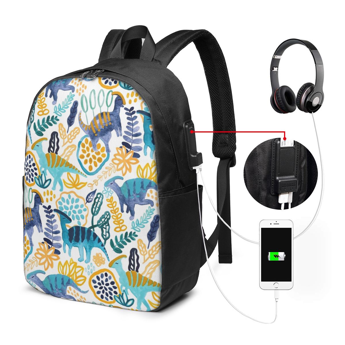 Women'S Bags Travel - Gouache Parasaurolophuses Zaino da viaggio per