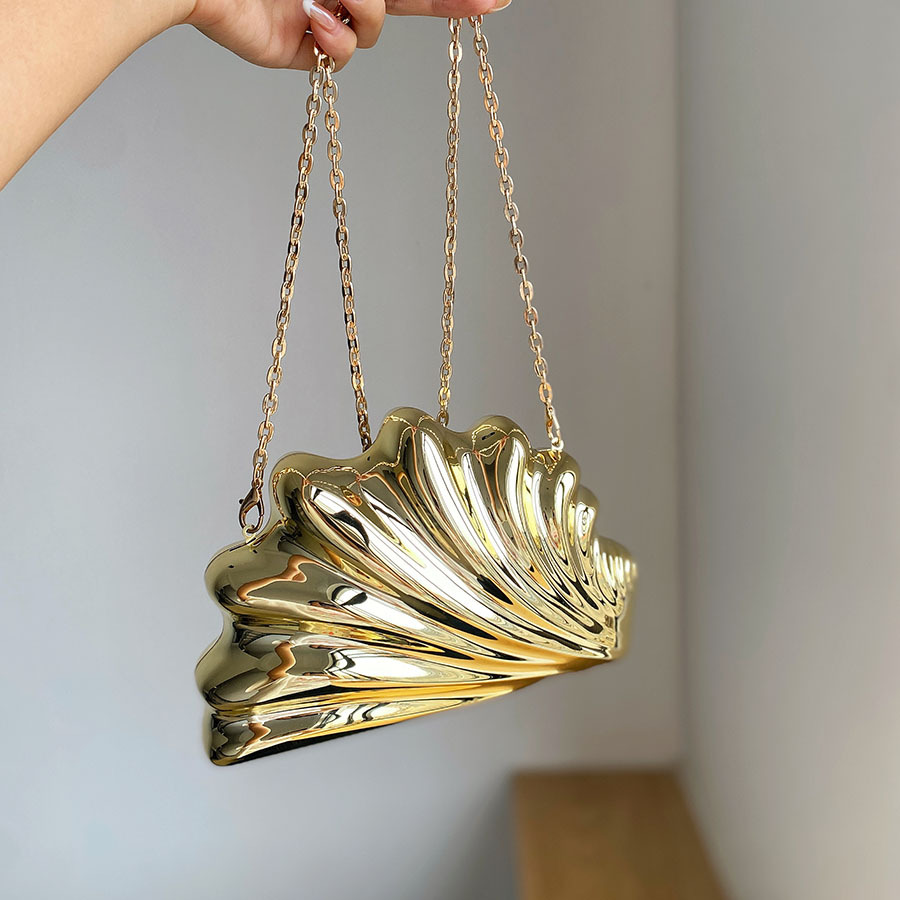 Women Bags Gold - Borsa da sera in oro argento
