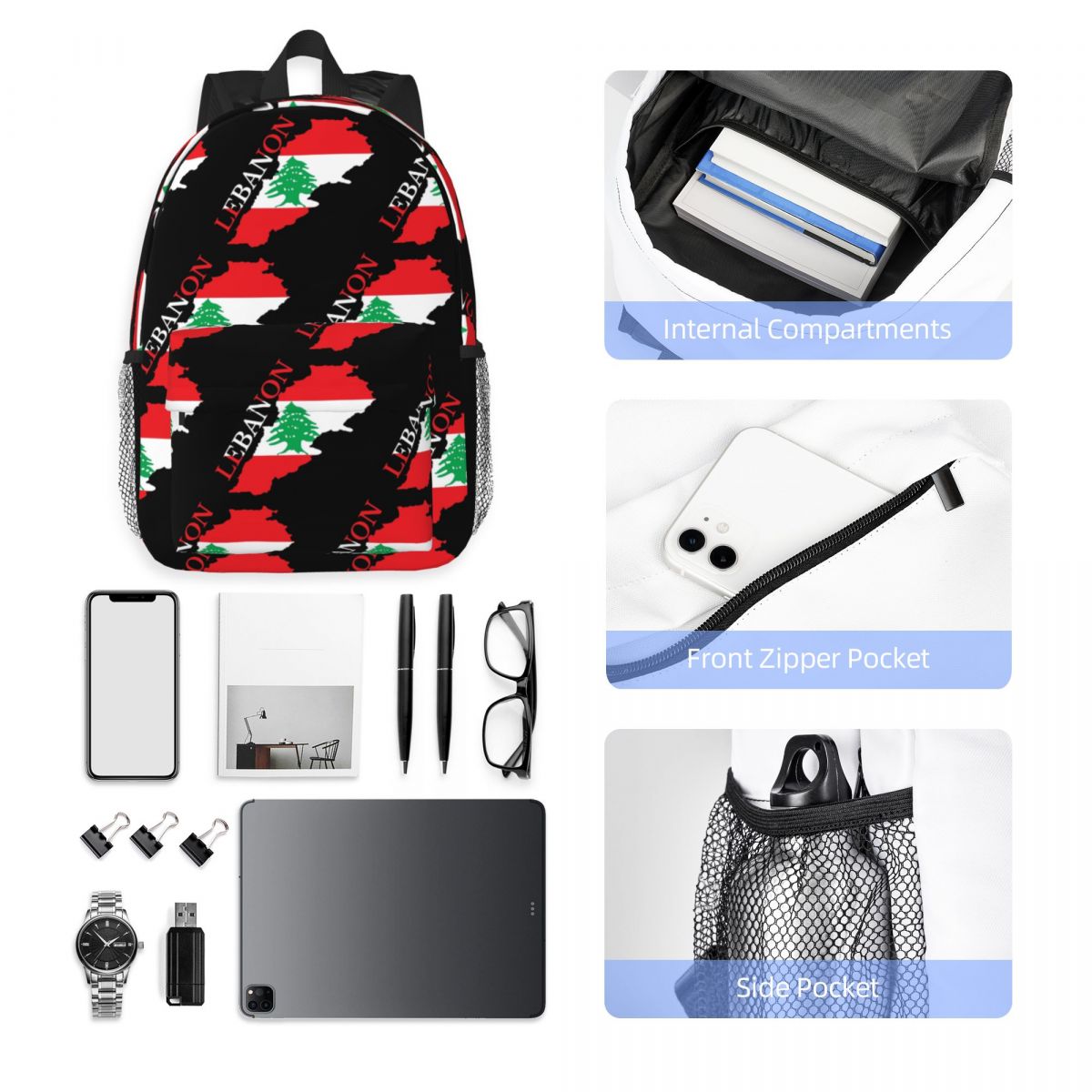 Zaino con mappa della bandiera - Women Bags Lebanon recensione e prezzo