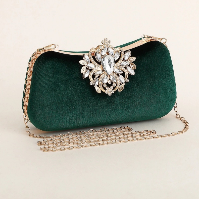 Borsa Clutch in Velluto Verde  - Women Bags Gold recensione e prezzo