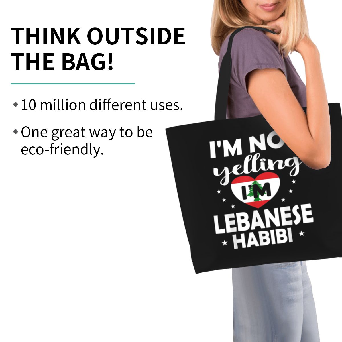 Borsa shopper in tela con band - Women Bags Lebanon recensione e prezzo