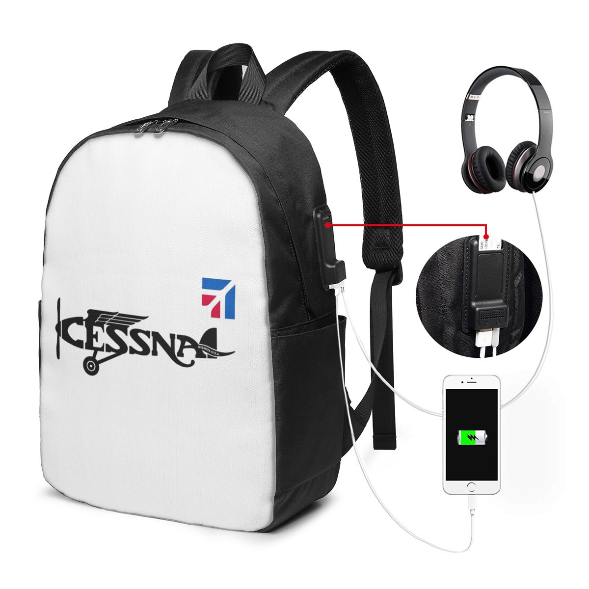 Zaino con logo Cessna, borsa d - Women'S Bags Travel recensione e prezzo