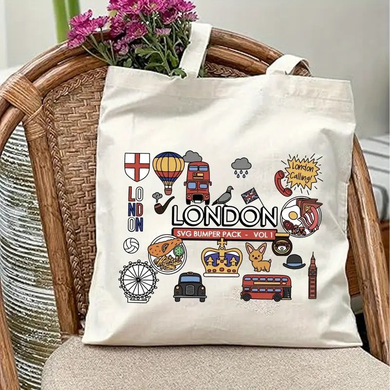 Borsa tote in tela con grafica - Women Bags In Uk recensione e prezzo