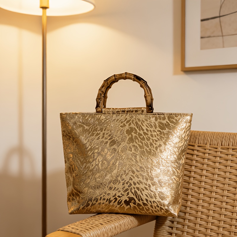 Borsa tote da donna in jacquar - Women Bags Gold recensione e prezzo