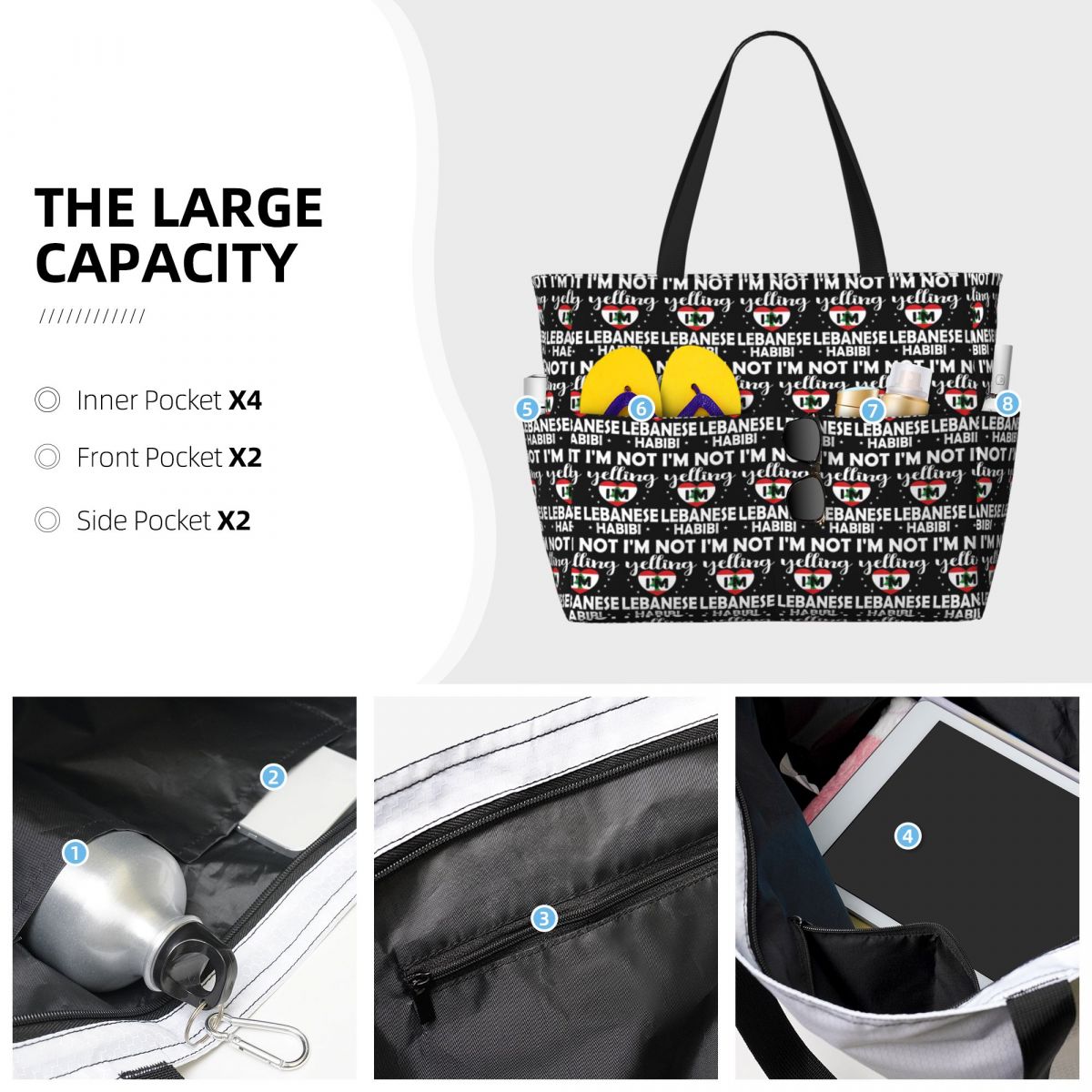 Borsa tote da spiaggia con ban - Women Bags Lebanon recensione e prezzo