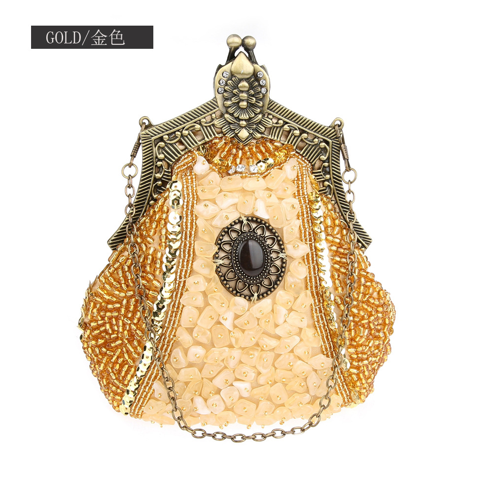Pochette con perline di paille - Women Bags Gold recensione e prezzo
