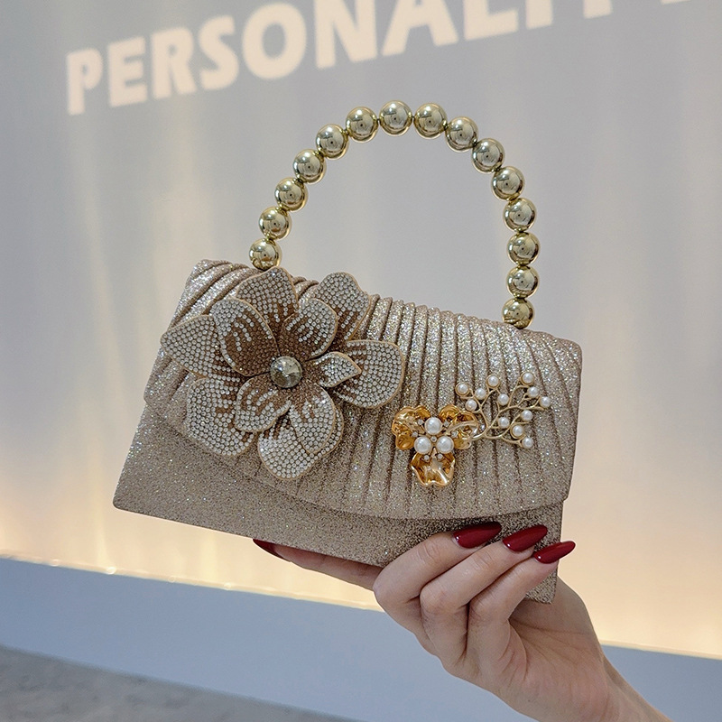 Borsa da sera con fiori di dia - Women Bags Golden recensione e prezzo