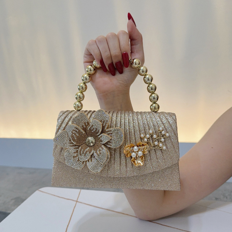 Borsa da sera con fiori di dia - Women Bags Golden recensione e prezzo