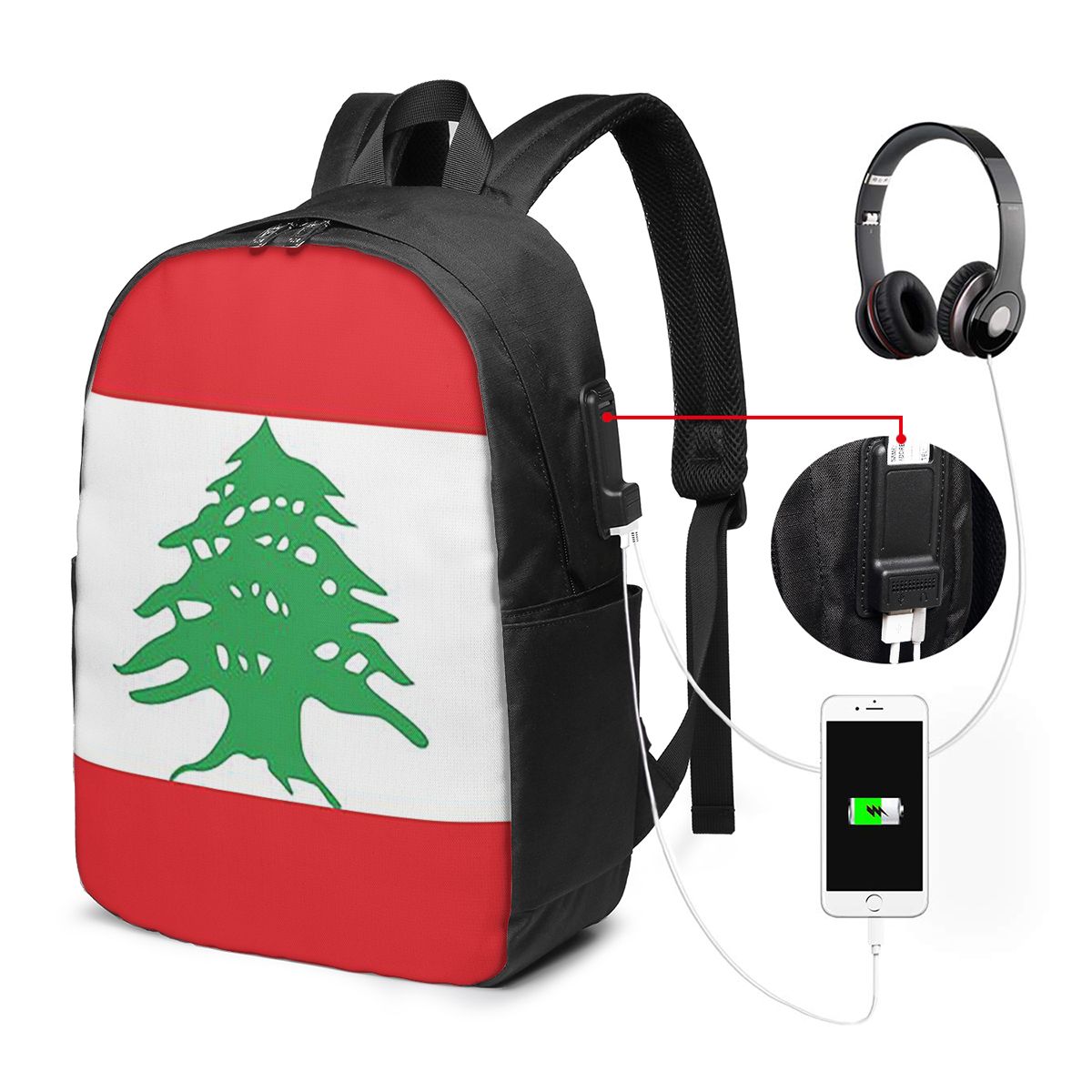 Zaino con bandiera del Libano, - Women Bags Lebanon recensione e prezzo